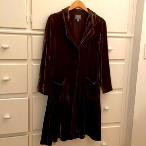 J Jill crushed velvet long coat